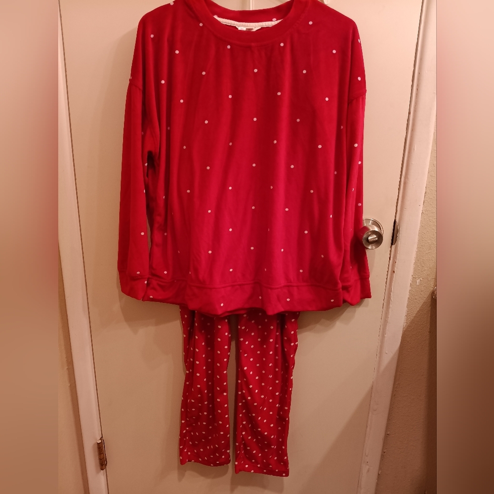 Women's Adult Small Red Polka Dot Pajamas